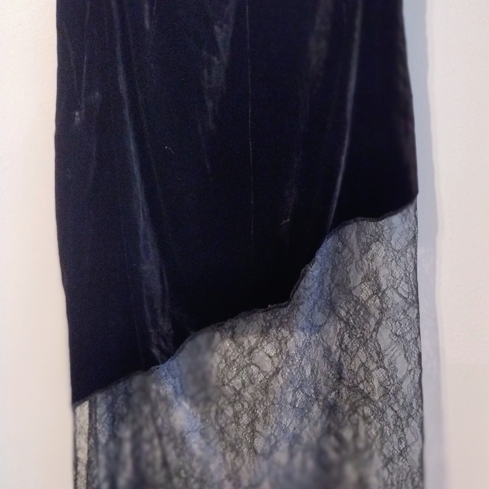 Frame Black Velvet And Lace Skirt Size Large - Picture 2 of 6